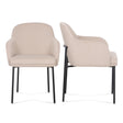 TOV Sydney Taupe Performance Velvet Armchair Set of 2