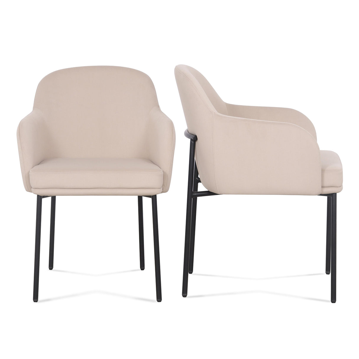 TOV Sydney Taupe Performance Velvet Armchair Set of 2