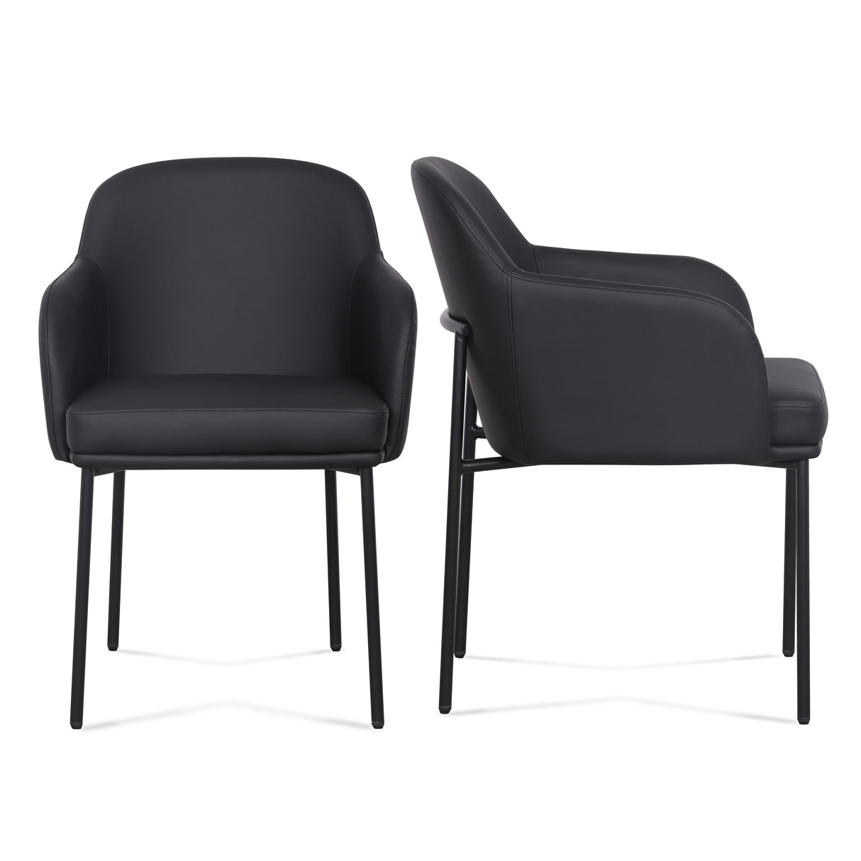 TOV Sydney Black Performance Vegan Leather Armchair Set of 2