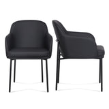 TOV Sydney Black Performance Vegan Leather Armchair Set of 2