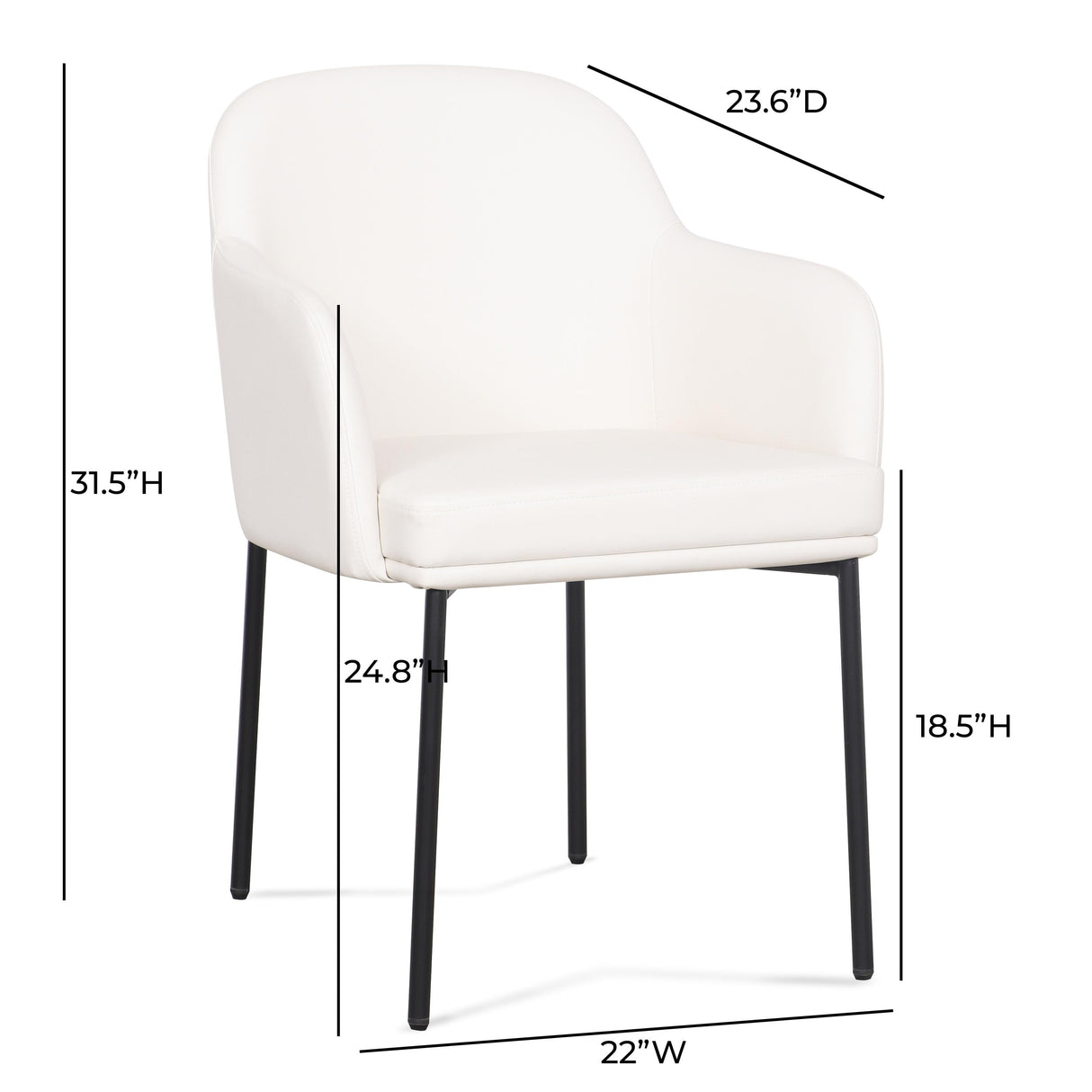 TOV Sydney Cream Performance Vegan Leather Armchair Set of 2