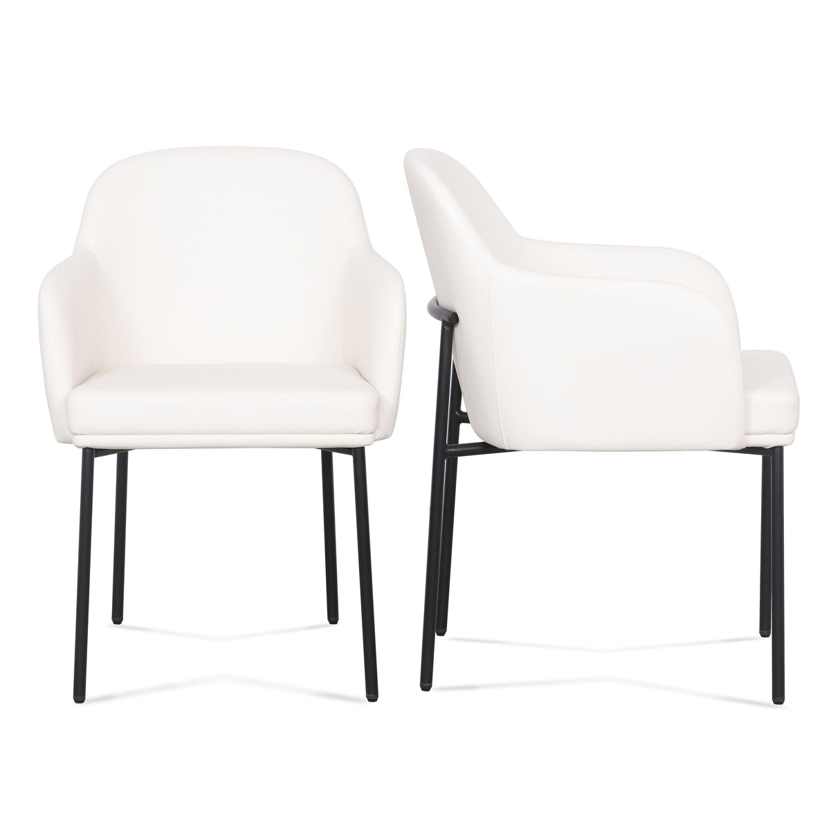 TOV Sydney Cream Performance Vegan Leather Armchair Set of 2