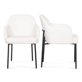 TOV Sydney Cream Performance Vegan Leather Armchair Set of 2