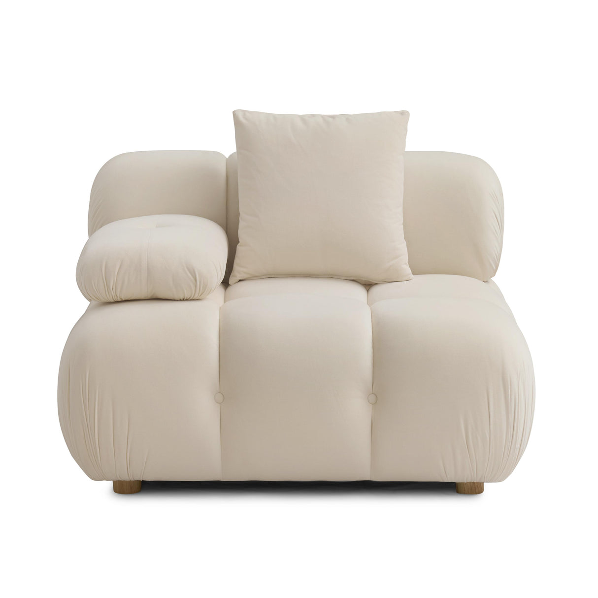 TOV Calliope Cream Performance Velvet Modular Corner Chair