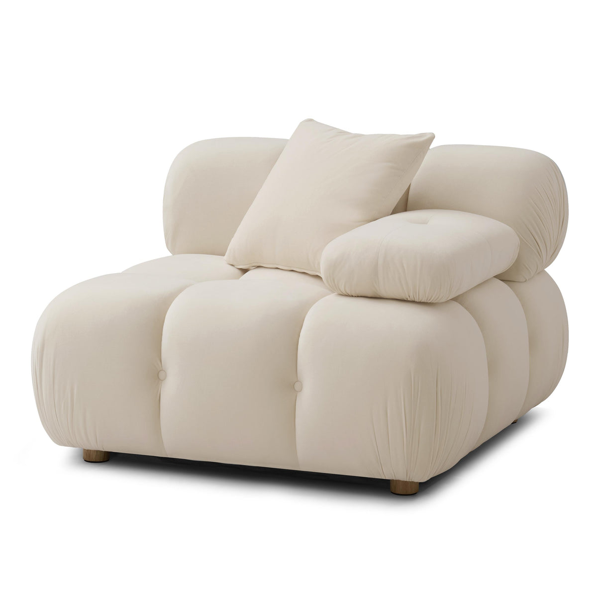 TOV Calliope Cream Performance Velvet Modular Corner Chair