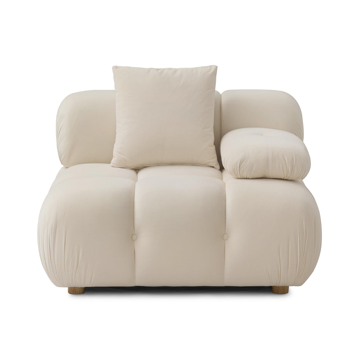 TOV Calliope Cream Performance Velvet Modular Corner Chair