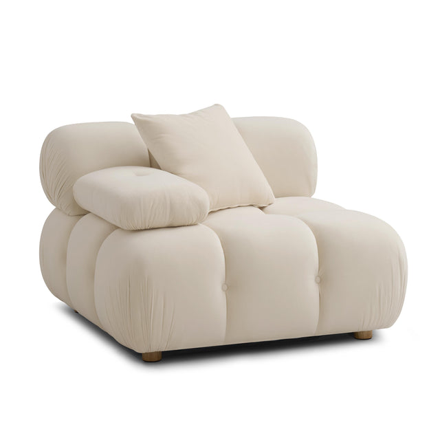 TOV Calliope Cream Performance Velvet Modular Corner Chair