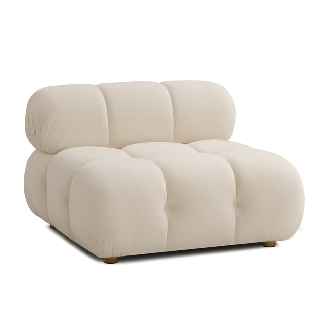 TOV Calliope Cream Performance Velvet Modular Armless Chair