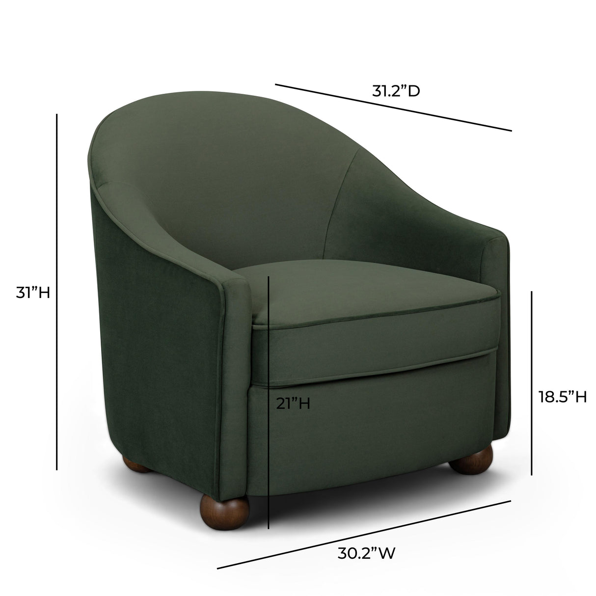 TOV Cettie Green Velvet Accent Chair