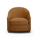 TOV Cettie Cognac Velvet Accent Chair