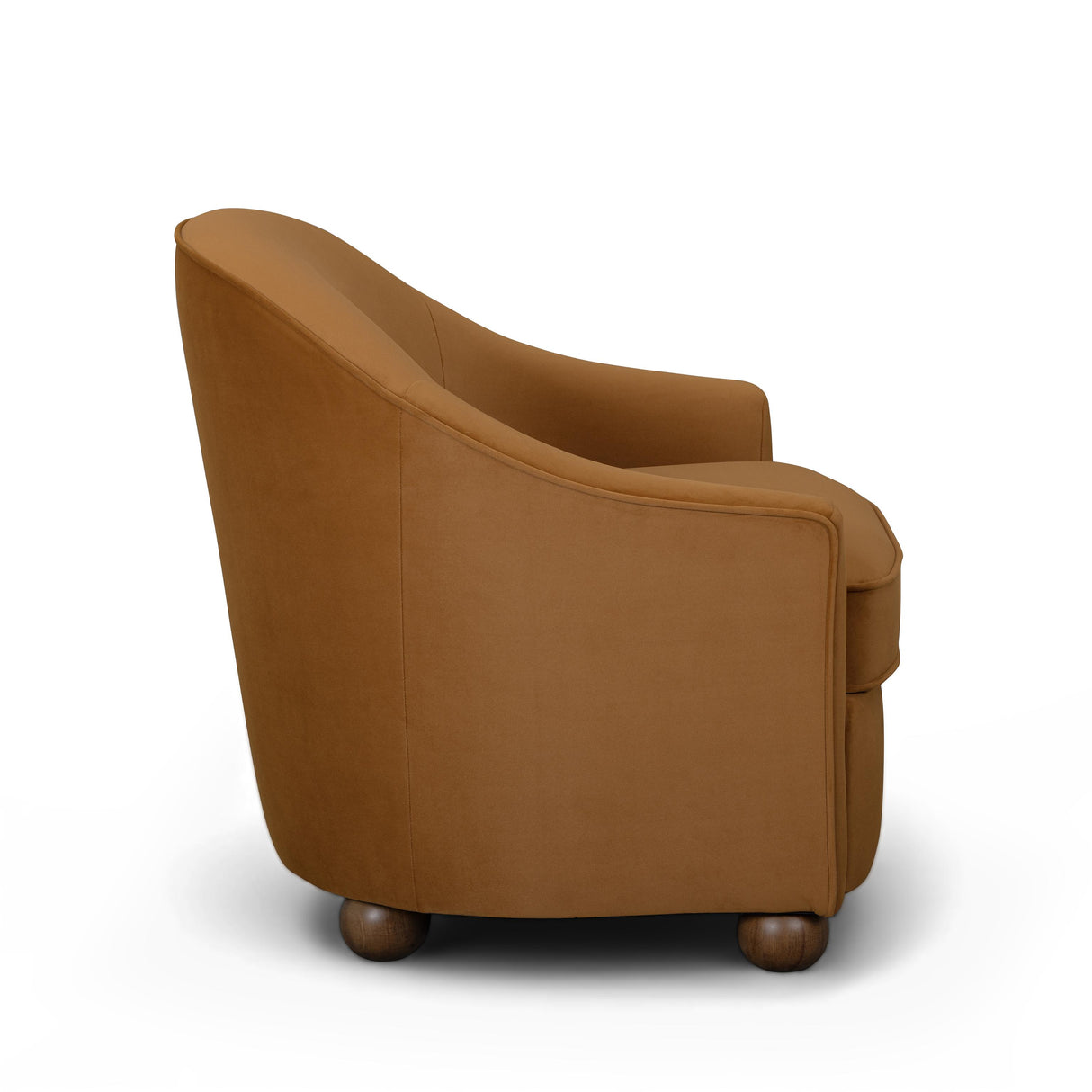 TOV Cettie Cognac Velvet Accent Chair