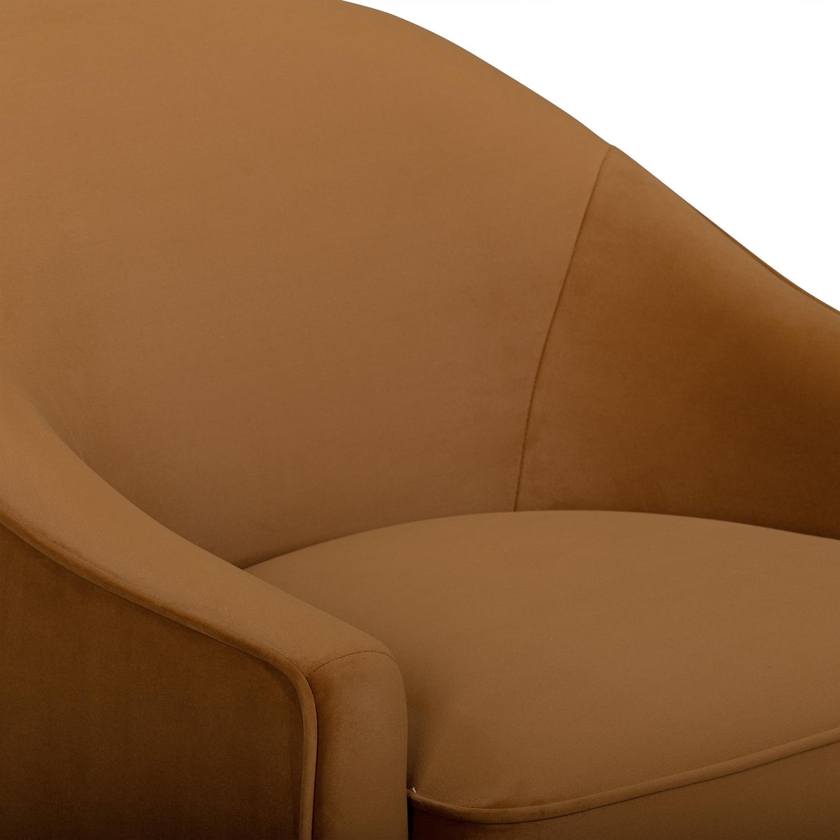 TOV Cettie Cognac Velvet Accent Chair