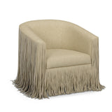 TOV Shag Me Distressed Tan Performance Vegan Leather Swivel Chair