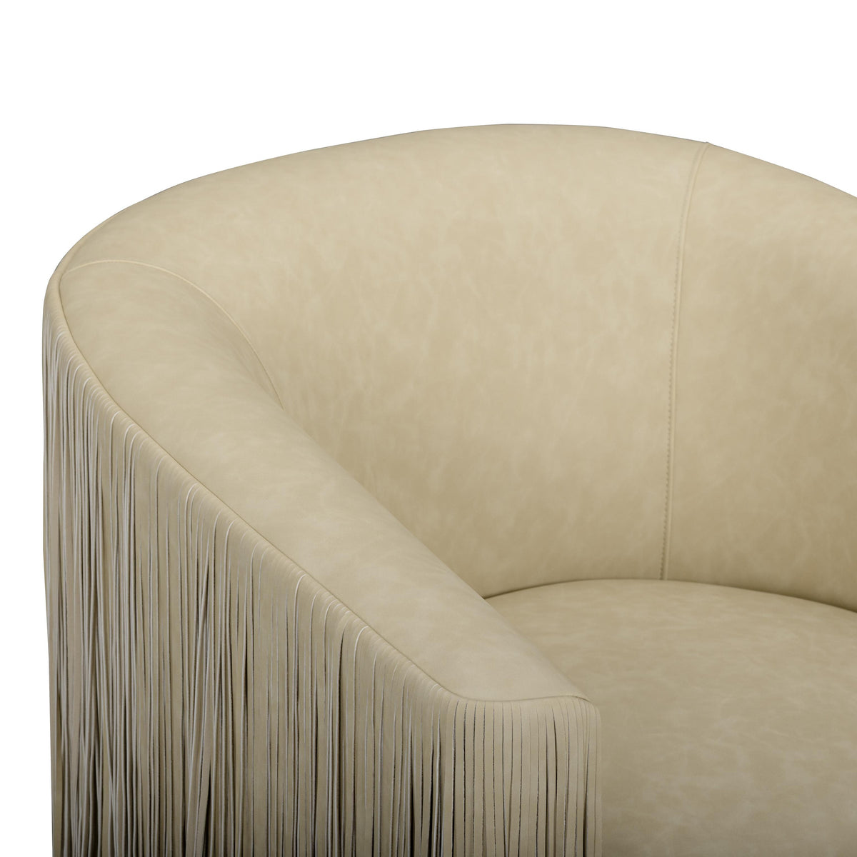 TOV Shag Me Distressed Tan Performance Vegan Leather Swivel Chair