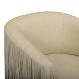 TOV Shag Me Distressed Tan Performance Vegan Leather Swivel Chair