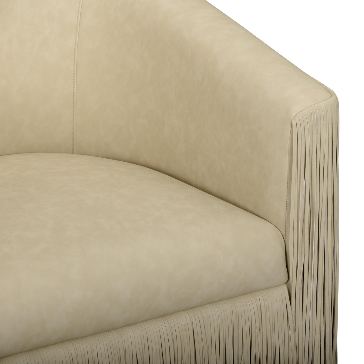 TOV Shag Me Distressed Tan Performance Vegan Leather Swivel Chair