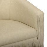 TOV Shag Me Distressed Tan Performance Vegan Leather Swivel Chair