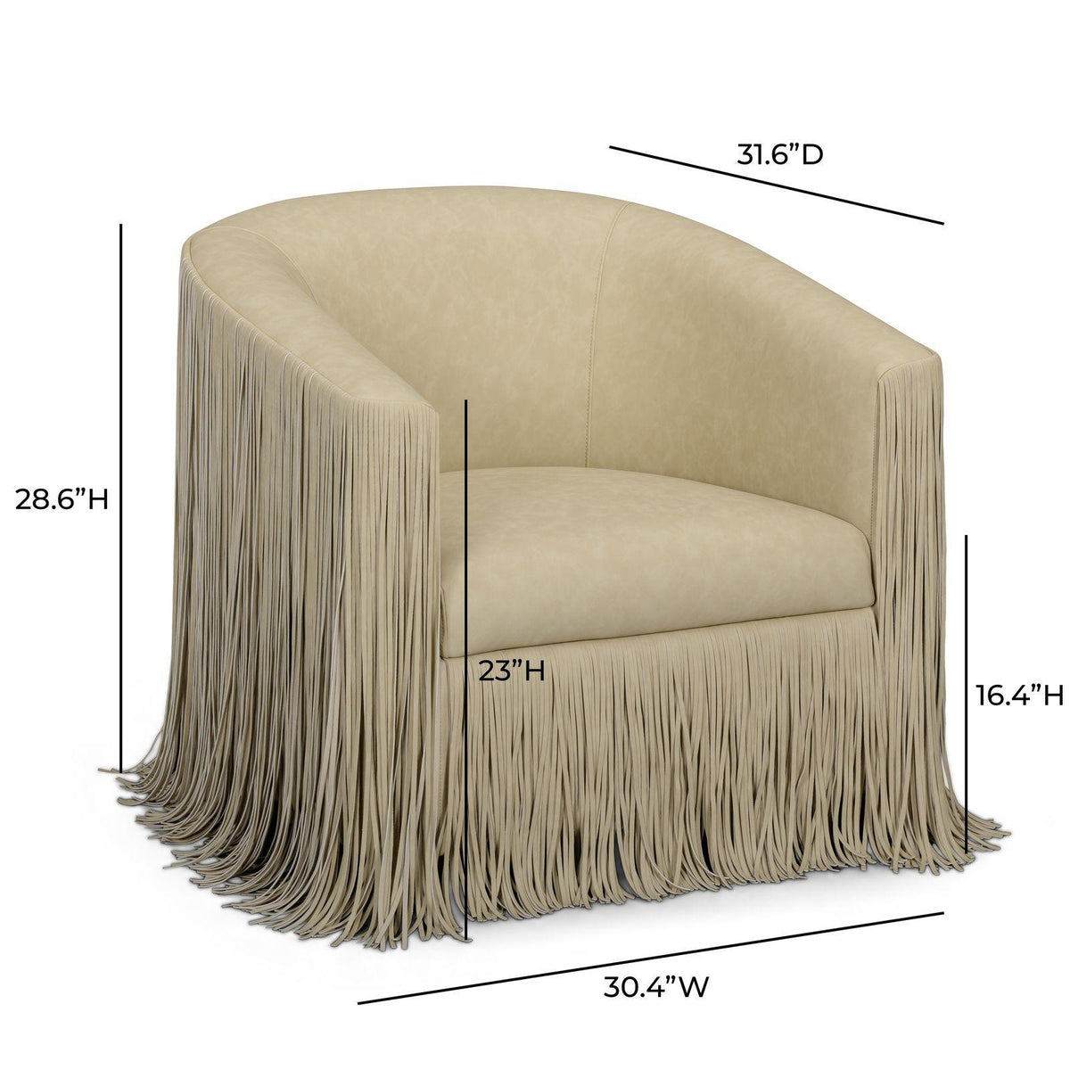 TOV Shag Me Distressed Tan Performance Vegan Leather Swivel Chair