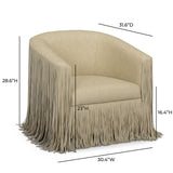 TOV Shag Me Distressed Tan Performance Vegan Leather Swivel Chair