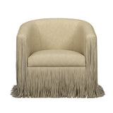 TOV Shag Me Distressed Tan Performance Vegan Leather Swivel Chair