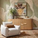 TOV Saint Tropez Nubby Fabric Armchair in Sand