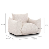 TOV Saint Tropez Nubby Fabric Armchair in Sand