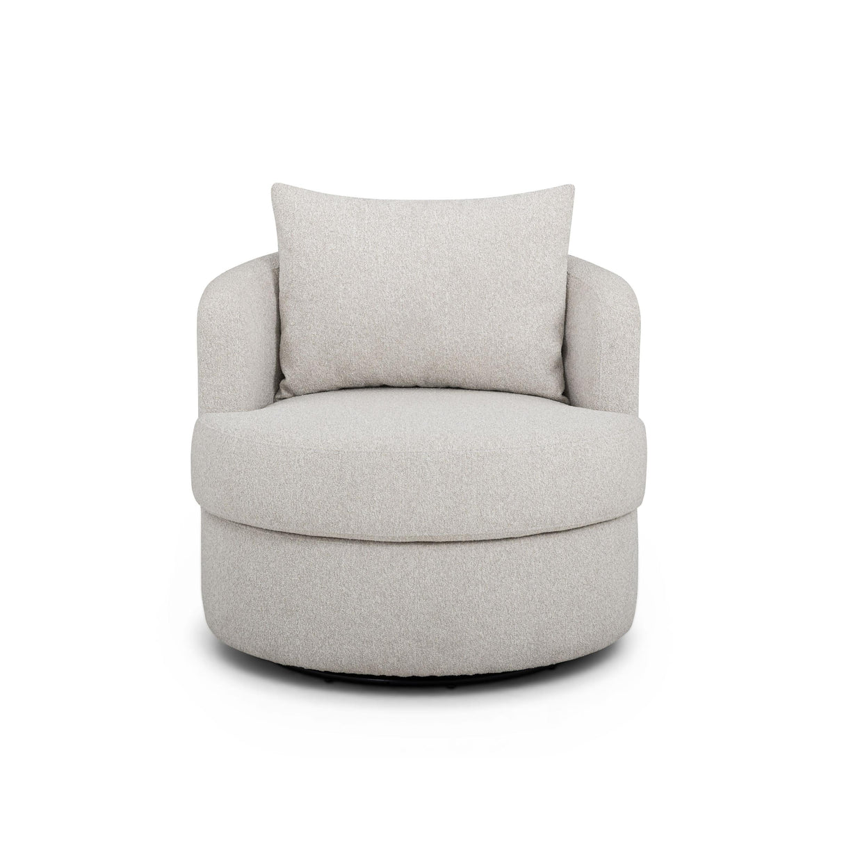 TOV Silvi Off-White Boucle Swivel Chair