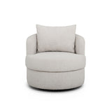 TOV Silvi Off-White Boucle Swivel Chair