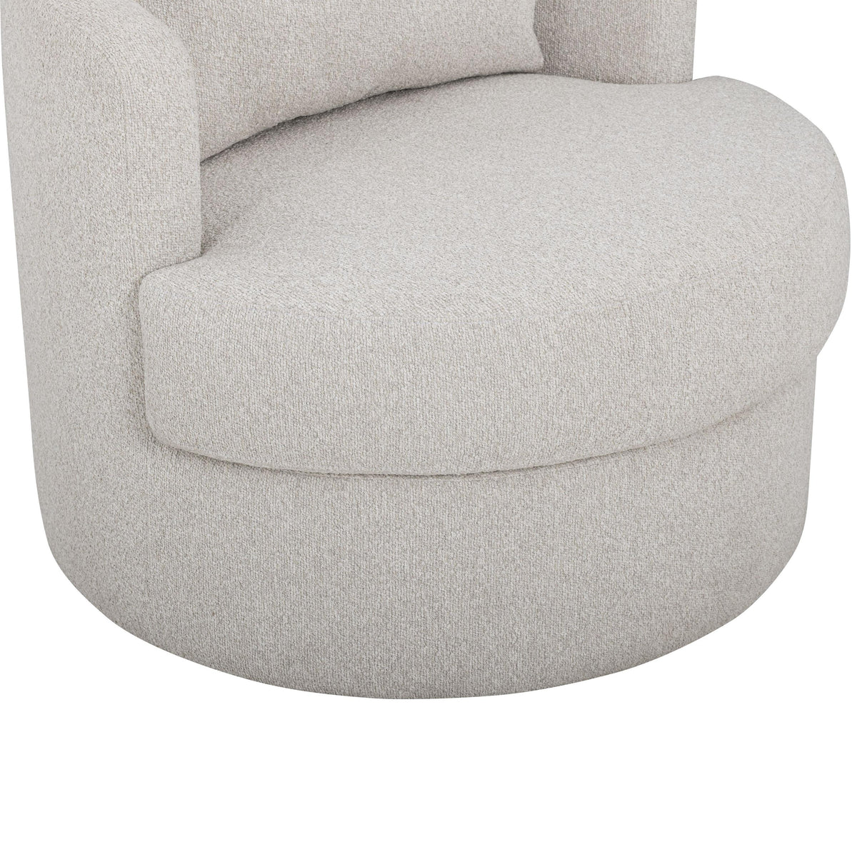 TOV Silvi Off-White Boucle Swivel Chair