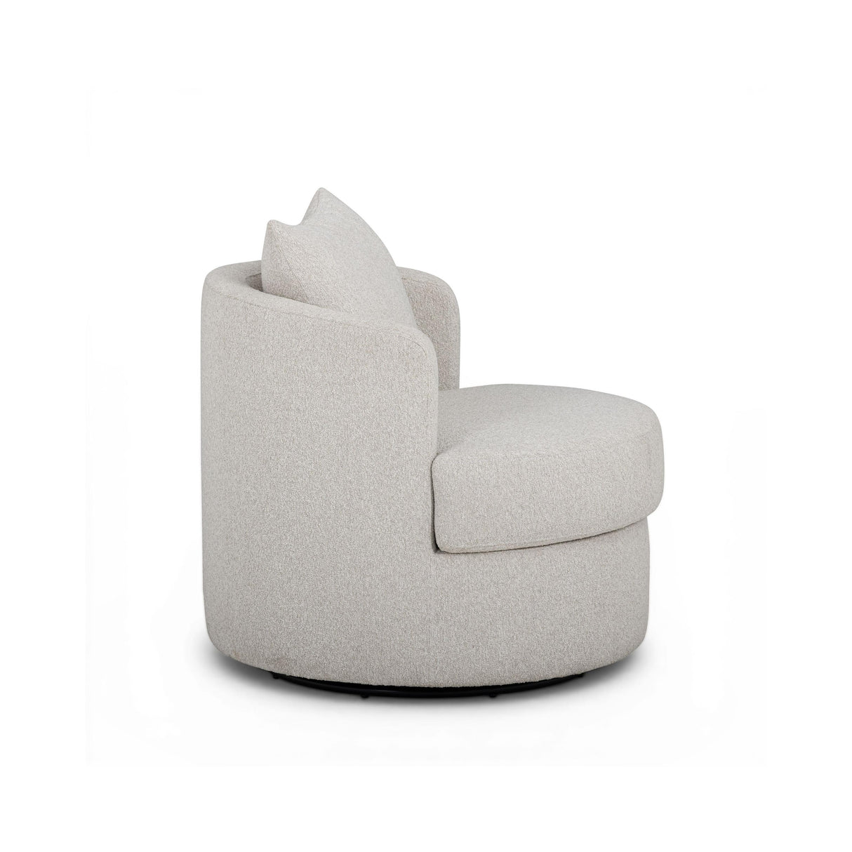 TOV Silvi Off-White Boucle Swivel Chair