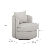 TOV Silvi Off-White Boucle Swivel Chair