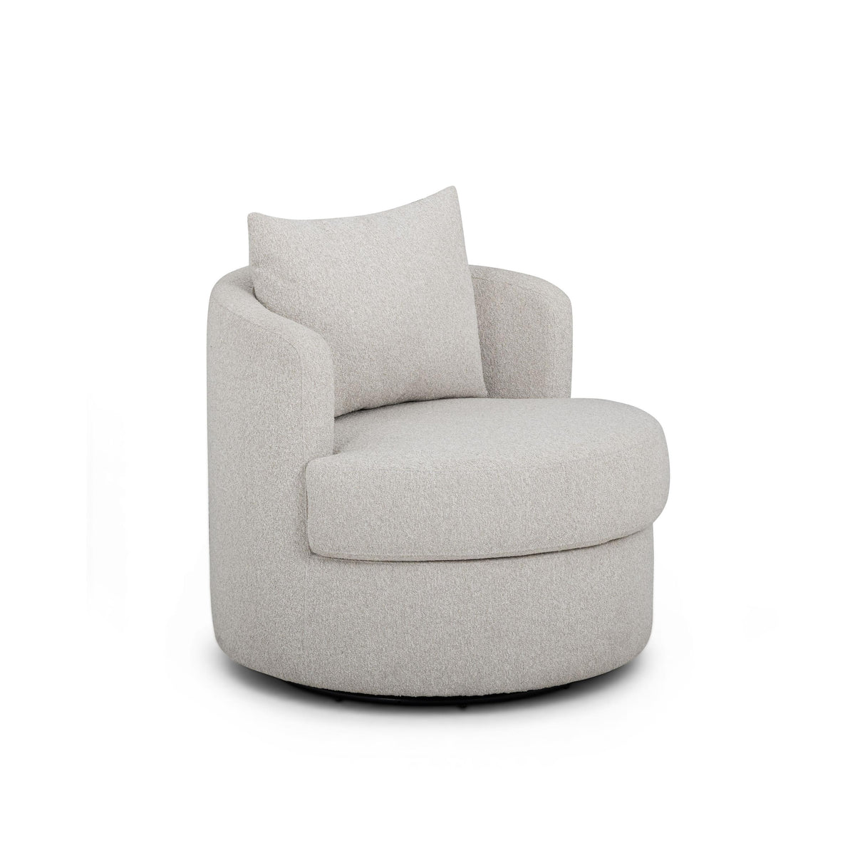 TOV Silvi Off-White Boucle Swivel Chair