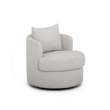 TOV Silvi Off-White Boucle Swivel Chair