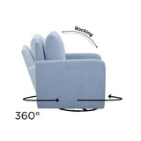 TOV Nancy "Easy Clean" Chambray Blue Chenille Nursing Chair
