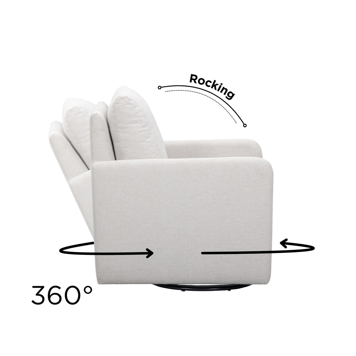 TOV Nancy "Easy Clean" Light Grey Chenille Nursing Chair