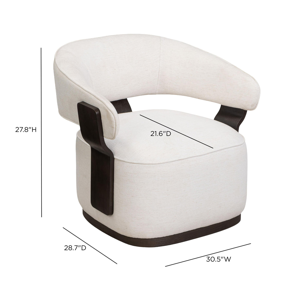 TOV Madison Chalk Performance Linen Chenille Swivel Accent Chair