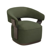 TOV Madison Dark Green Performance Vegan Mohair Swivel Accent Chair