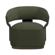TOV Madison Dark Green Performance Vegan Mohair Swivel Accent Chair
