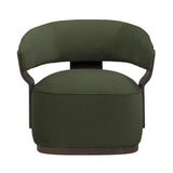 TOV Madison Dark Green Performance Vegan Mohair Swivel Accent Chair