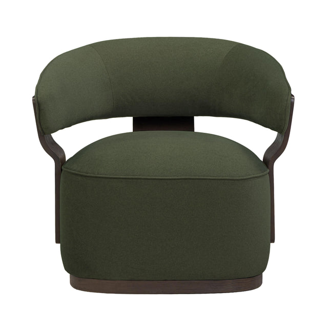 TOV Madison Dark Green Performance Vegan Mohair Swivel Accent Chair