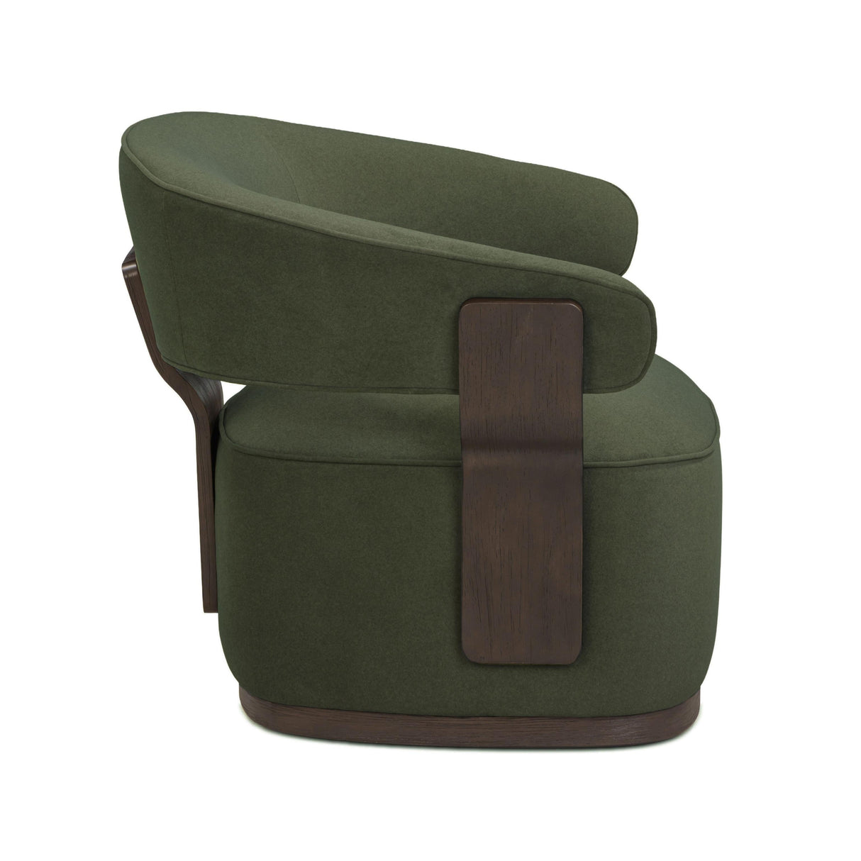TOV Madison Dark Green Performance Vegan Mohair Swivel Accent Chair