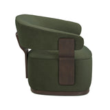 TOV Madison Dark Green Performance Vegan Mohair Swivel Accent Chair