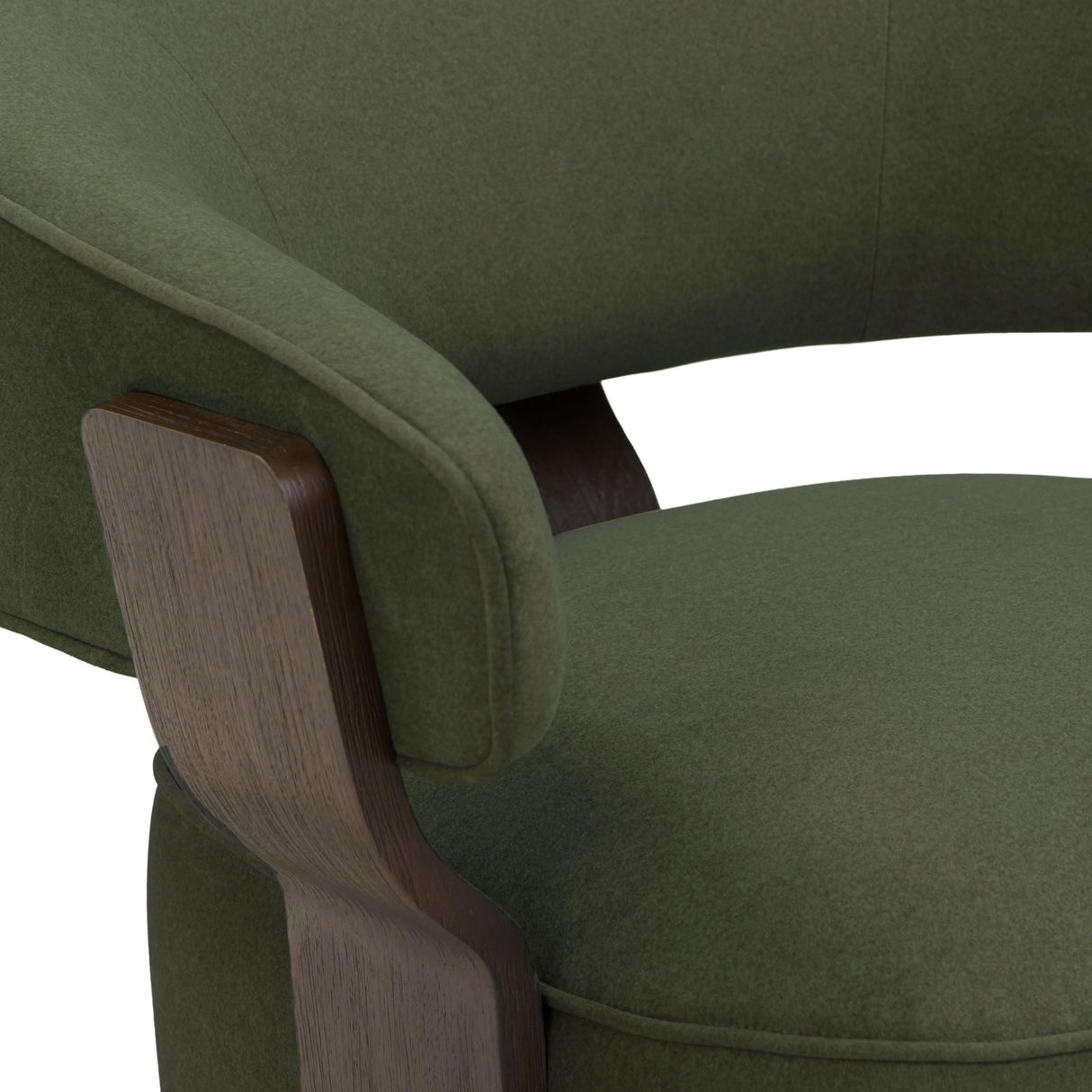 TOV Madison Dark Green Performance Vegan Mohair Swivel Accent Chair
