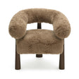 TOV Spara Taupe Straight Vegan Shearling Accent Chair