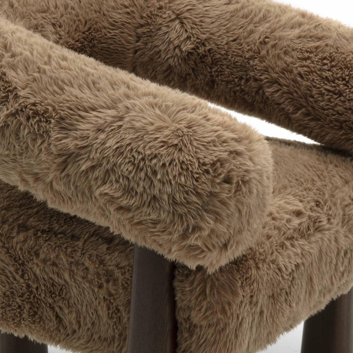 TOV Spara Taupe Straight Vegan Shearling Accent Chair
