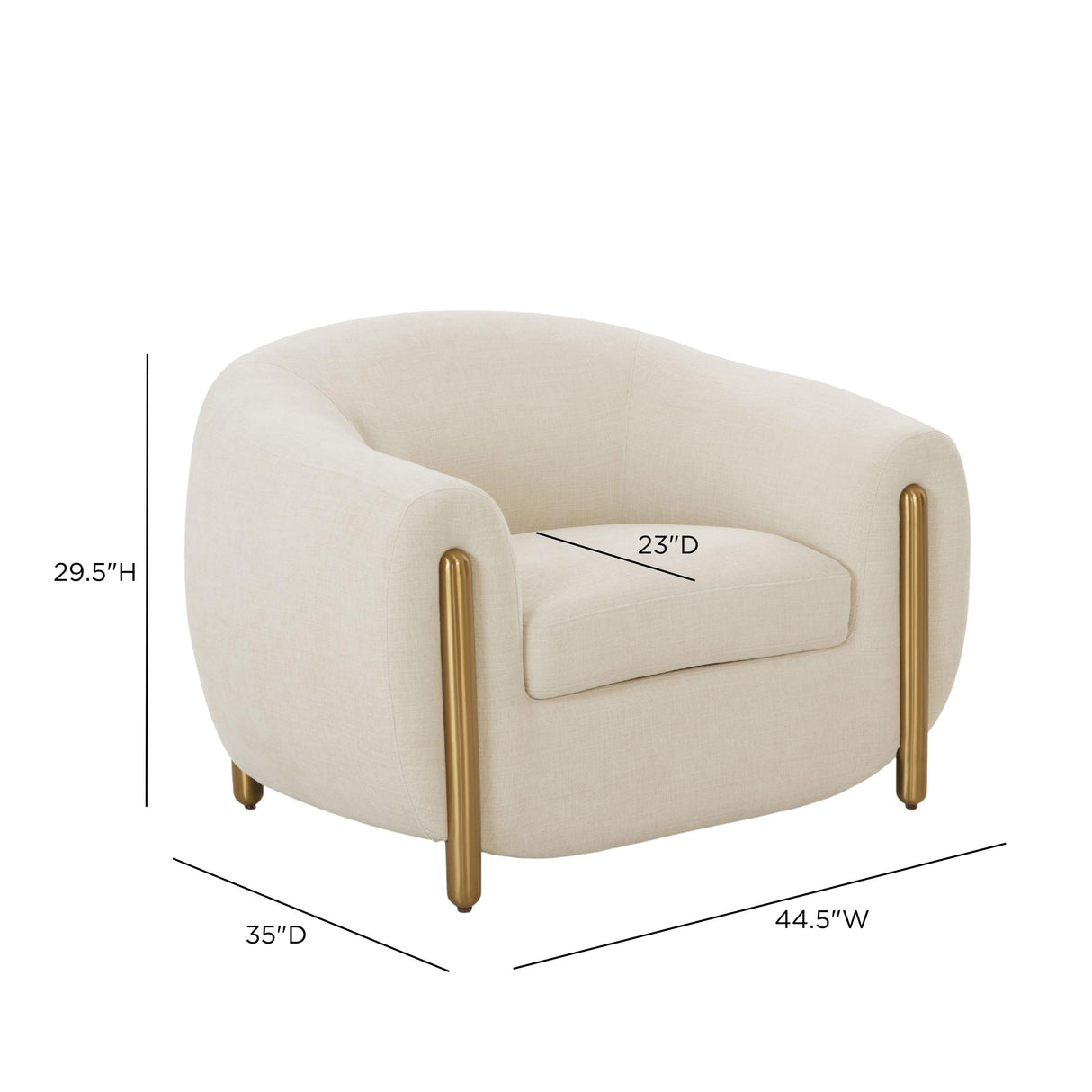 TOV Lina Cream Performance Linen Accent Chair