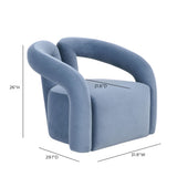 TOV Jenn Blue Performance Velvet Accent Chair