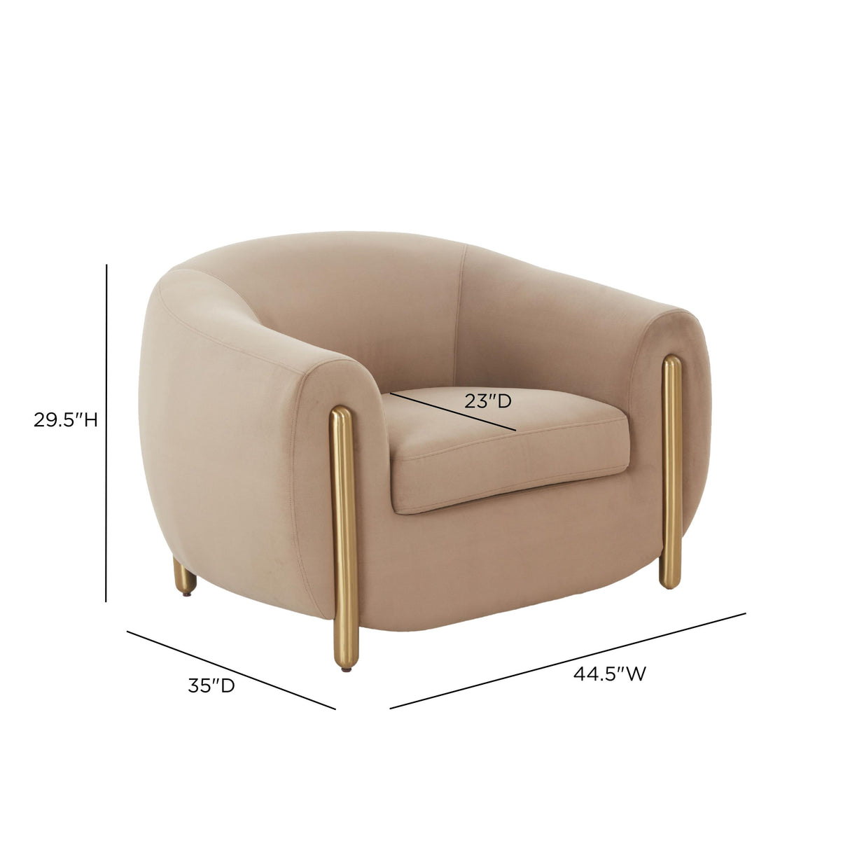 TOV Lina Cafe Au Lait Performance Velvet Accent Chair