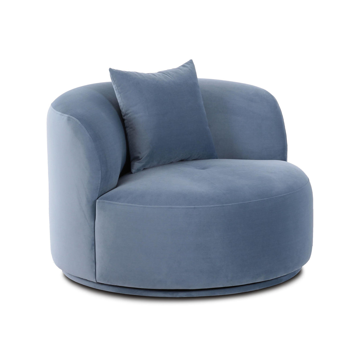 TOV Fickle Blue Stone Velvet Swivel Chair
