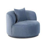 TOV Fickle Blue Stone Velvet Swivel Chair